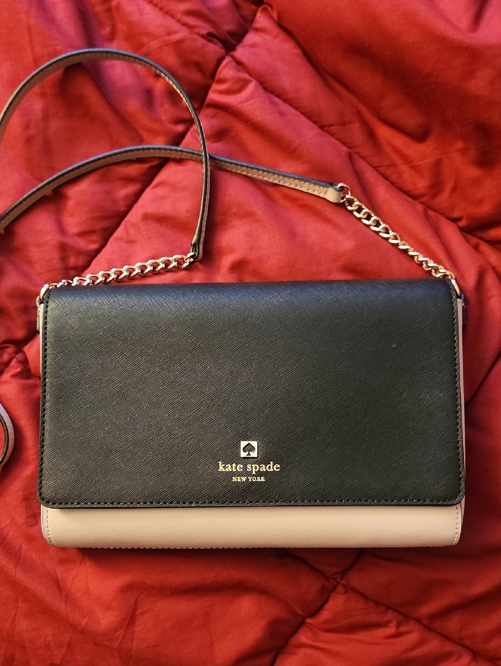 Kate Spade Charlotte Street Colorblock Alek Ostrich Egg/Black